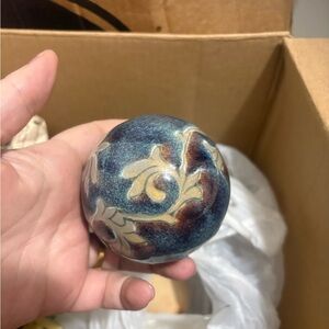 Artistic Blue and Brown Ceramic Sphere